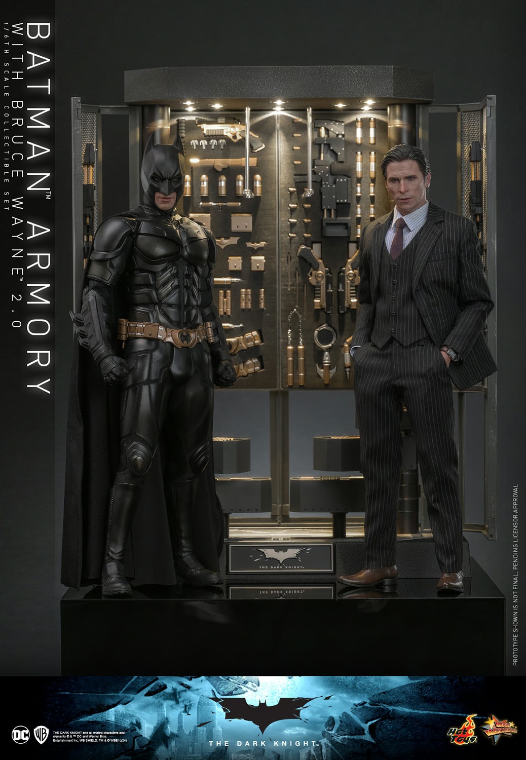 Pre-Order Hot Toys DC Comics Batman Armory with Bruce Wayne (2.0) Sixth Scale Figure Set MMS750